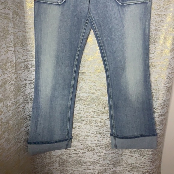 VINTAGE 🧚‍♀️ Y2K Light Blue Wash Straight Leg Jeans Size 32 - Picture 4 of 12
